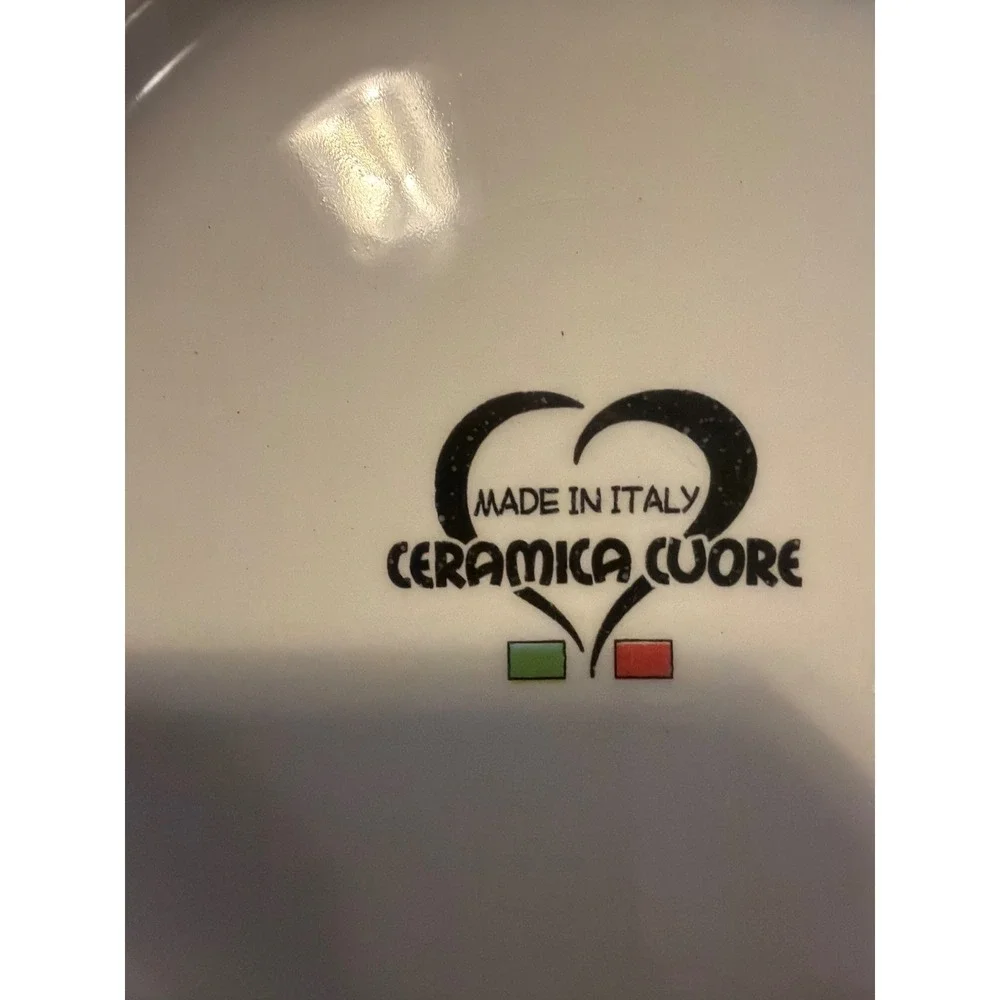 Ceramica Cuore Made in Italy Vineyard Wine Barrel Ceramic Decorative Plate 8in